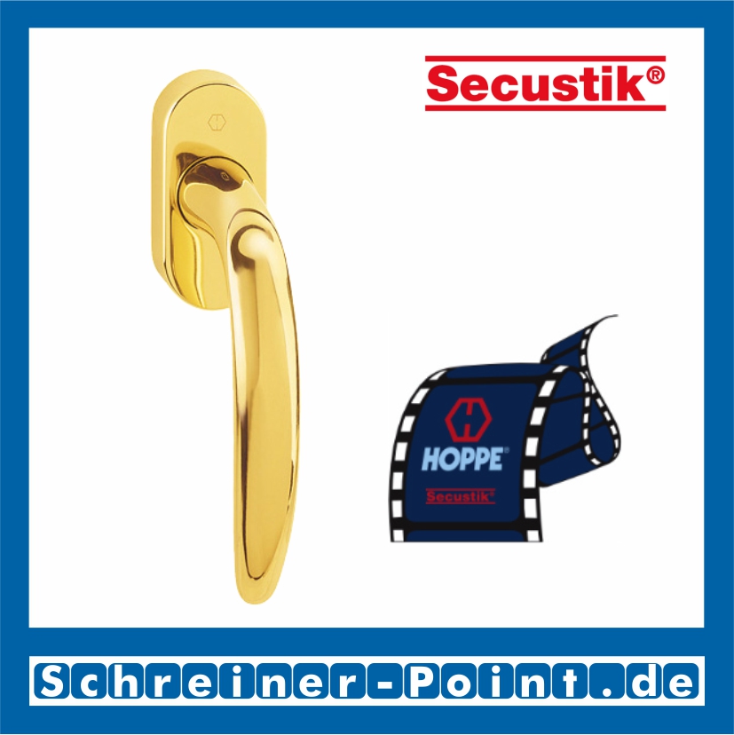 Hoppe Atlanta Messing Fenstergriff, F71 Messing poliert Secustik, M0530/US956, 2096528